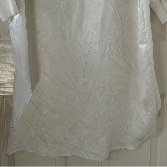 Esteban Cortazar Winter White Crinkled Satin Tunic size FR 34 Designer - Picture 11 of 13